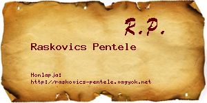 Raskovics Pentele névjegykártya